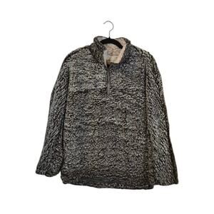 Altar'd State Women's Sherpa Jacket Size Small Black 1/4 Zip Casual Oversized